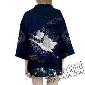 Японское кимоно (темно-синее с аистами)
